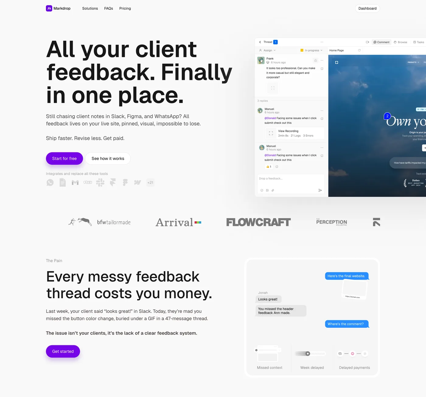 Markdrop interface