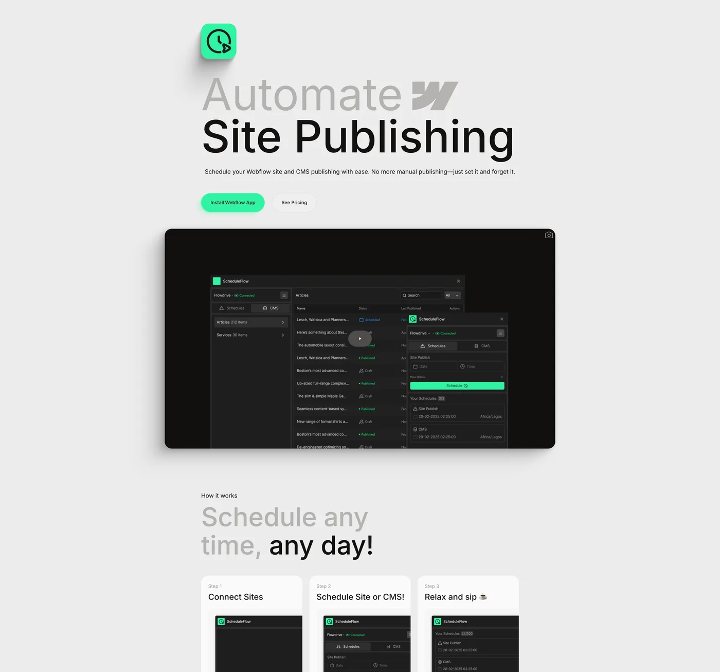 Scheduleflow interface